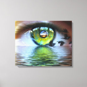 Het oog van de houder canvas afdruk