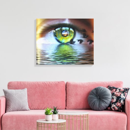 Het oog van de houder canvas afdruk (Insitu (Woonkamer))