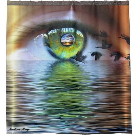 Het oog van de houder douchegordijn (Voorkant)
