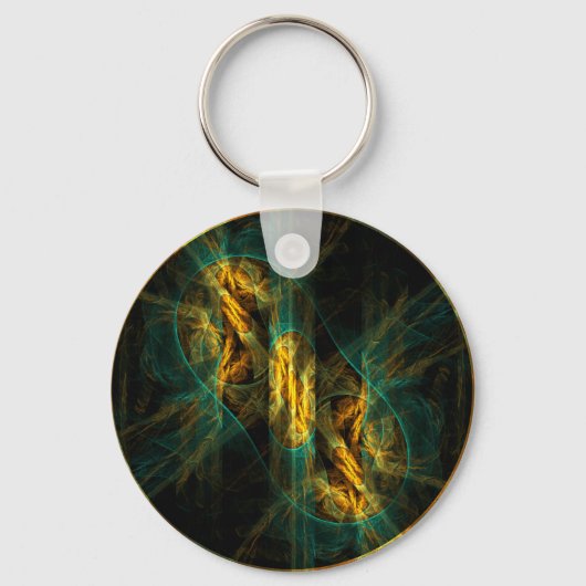 Het oog van de Oerwoud Abstracte Art Sleutelhanger (Voorkant)