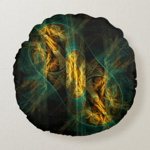 Het oog van de Oerwoud Abstracte Kunst Ronde Pillo Rond Kussen