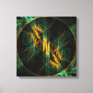 Het oog van het Oerwoud Abstract Art Quad Canvas Afdruk