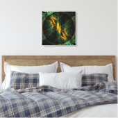 Het oog van het Oerwoud Abstract Art Quad Canvas Afdruk (Insitu (Slaapkamer))