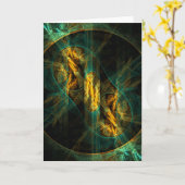 Het oog van het Oerwoud Abstract Art Wenskaart Kaart (Gele Bloem)