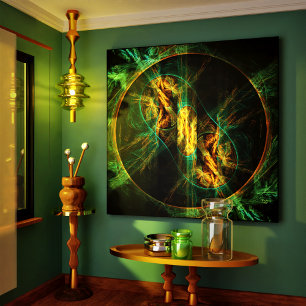 Het oog van het Oerwoud Abstract Kunstschilderdoek Canvas Afdruk