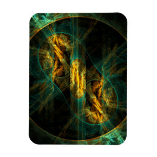 Het oog van het Oerwoud Abstracte art Premium Magn Magneet