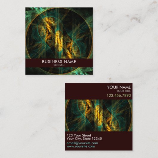 Het oog van het Oerwoud Abstracte Kunst Profession Vierkante Visitekaartje (Voorkant / Achterkant)
