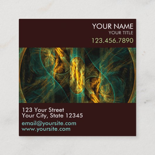 Het oog van het Oerwoud Abstracte Kunst Profession Vierkante Visitekaartje (Achterkant)