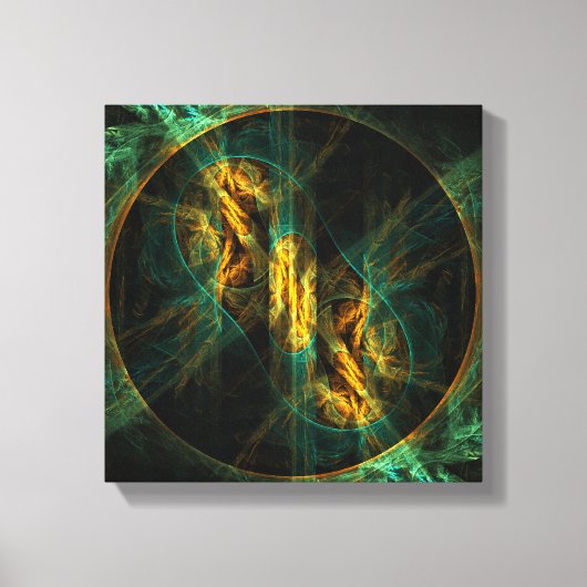 Het oog van het Oerwoud Abstracte Kunst Zwart-wit Canvas Afdruk (Voorkant)