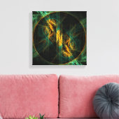 Het oog van het Oerwoud Abstracte Kunst Zwart-wit Canvas Afdruk (Insitu (Woonkamer))