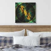 Het oog van het Oerwoud Abstracte Kunst Zwart-wit Canvas Afdruk (Insitu (Slaapkamer))