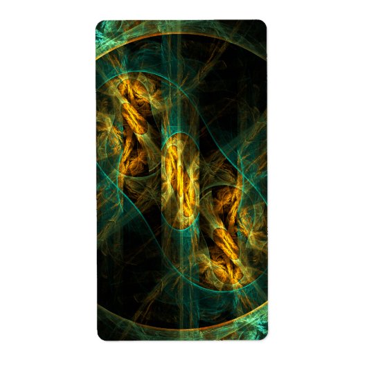 Het oog van het Oerwoud Abstracte Kunstfractal Etiket (Voorkant)