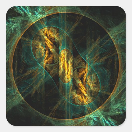 Het oog van het Oerwoud Abstracte Kunstplein ticke Vierkante Sticker (Voorkant)