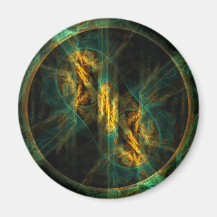 Het oog van het Oerwoud Abstracte Kunstvierkant Ma Magneet