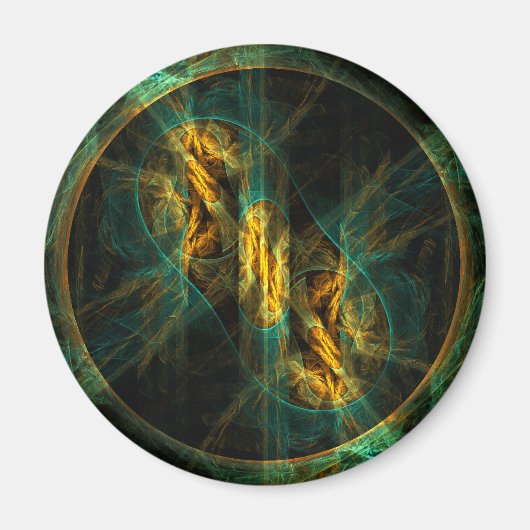 Het oog van het Oerwoud Abstracte Kunstvierkant Ma Magneet (Voorkant)