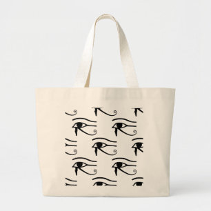 Het oog van het paardenpatroon grote tote bag