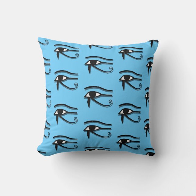 Het oog van Horus Patroon Blauw Decor Kussen (Voorkant)