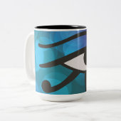 Het oog van Huros. Tweekleurige Koffiemok (Voorkant links)