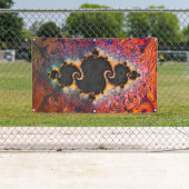 Het oog van Julia, een Rainbow Fractal Paint Swirl Spandoek (Insitu)