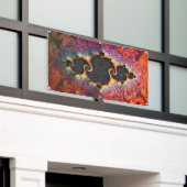 Het oog van Julia, een Rainbow Fractal Paint Swirl Spandoek (Buitenkant Gebouw)