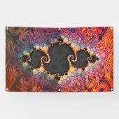 Het oog van Julia, een Rainbow Fractal Paint Swirl Spandoek (Horizontaal)
