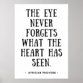 Het oog vergeet nooit wat het hart heeft gezien poster (Voorkant)