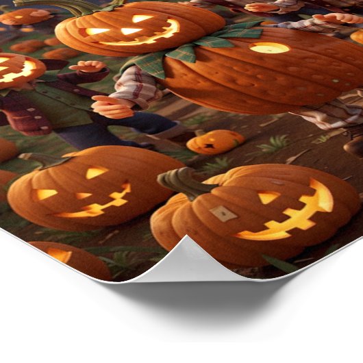 "Het oogsten van Halloween: pompoen Poster" Poster (Hoek)