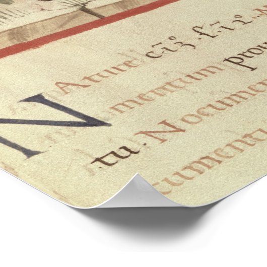 Het oogsten van prei uit "Tacuinum Sanitatis" Poster (Hoek)