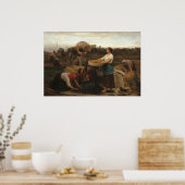 Het oogsten van Rapeseed - Jules Breton Fine Art Poster (Keuken)