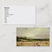Het oogstveld (olie op doek) visitekaartje (Voorkant / Achterkant)