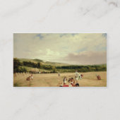 Het oogstveld (olie op doek) visitekaartje (Achterkant)