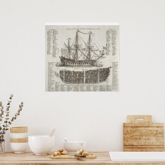 Het oorlogsschip poster (Keuken)