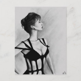 Het oorspronkelijke kunstportret van de Dame Brief Briefkaart