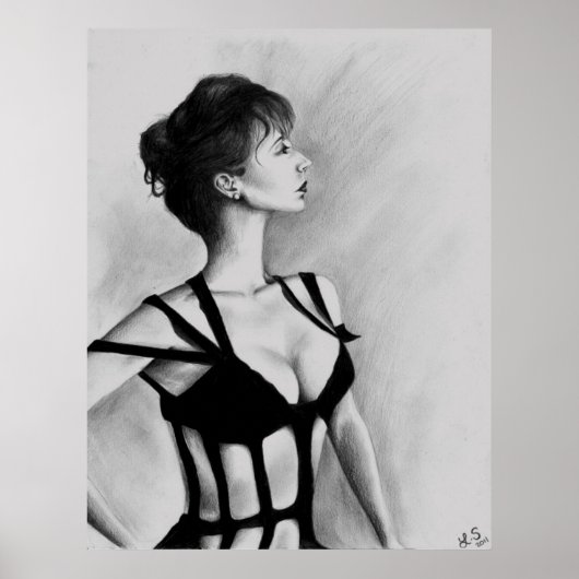 Het oorspronkelijke kunstportret van de Dame Poste Poster (Voorkant)