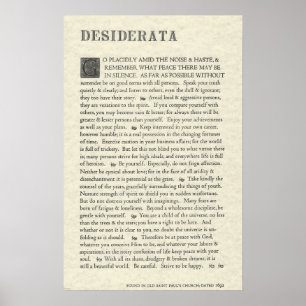 Het oorspronkelijke Poster van Desiderata door Max