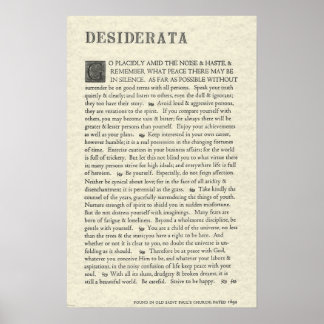 Het oorspronkelijke Poster van Desiderata door Max