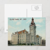 Het oorspronkelijke stadhuis in Buffalo Briefkaart (Voorkant / Achterkant)
