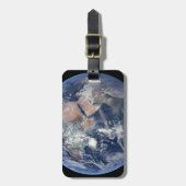 Het oostelijk halfrond op planeet Aarde. Bagagelabel (Voorkant verticaal)