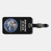 Het oostelijk halfrond op planeet Aarde. Bagagelabel (Achterkant horizontaal)