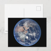 Het oostelijk halfrond op planeet Aarde. Briefkaart (Voorkant / Achterkant)