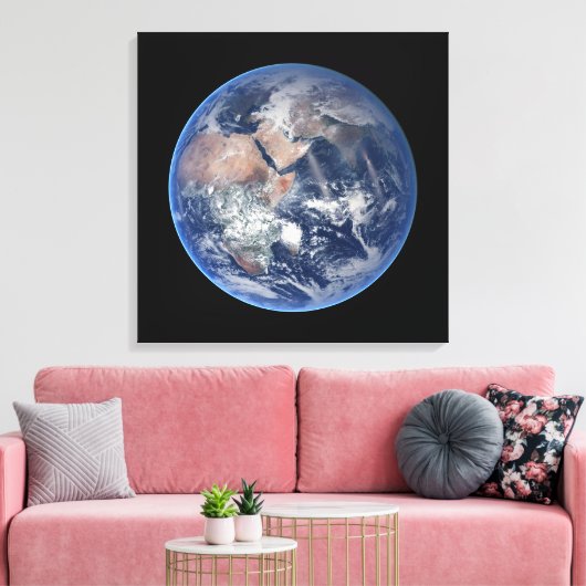 Het oostelijk halfrond op planeet Aarde. Canvas Afdruk (Insitu (Woonkamer))