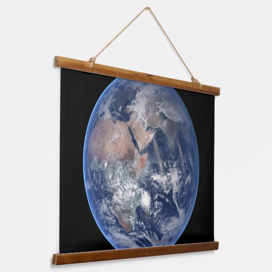 Het oostelijk halfrond op planeet Aarde. Hangend Wandkleed (Gebogen)