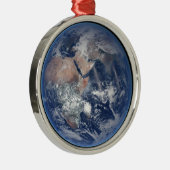 Het oostelijk halfrond op planeet Aarde. Metalen Ornament (Rechts)