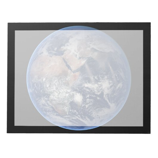 Het oostelijk halfrond op planeet Aarde. Notitieblok (Voorkant)