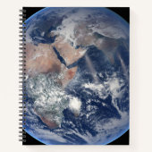 Het oostelijk halfrond op planeet Aarde. Notitieboek (Voorkant)