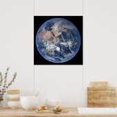 Het oostelijk halfrond op planeet Aarde. Poster (Keuken)