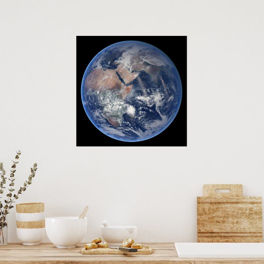 Het oostelijk halfrond op planeet Aarde. Poster (Keuken)