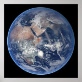Het oostelijk halfrond op planeet Aarde. Poster (Voorkant)