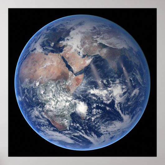 Het oostelijk halfrond op planeet Aarde. Poster (Voorkant)