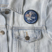 Het oostelijk halfrond op planeet Aarde. Ronde Button 5,7 Cm (In situ)